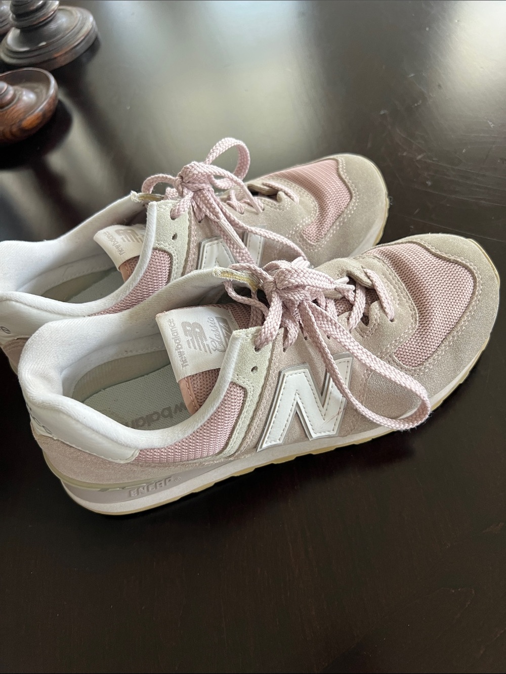 New Balance Blush Pink and Cream Athletic Sneakers